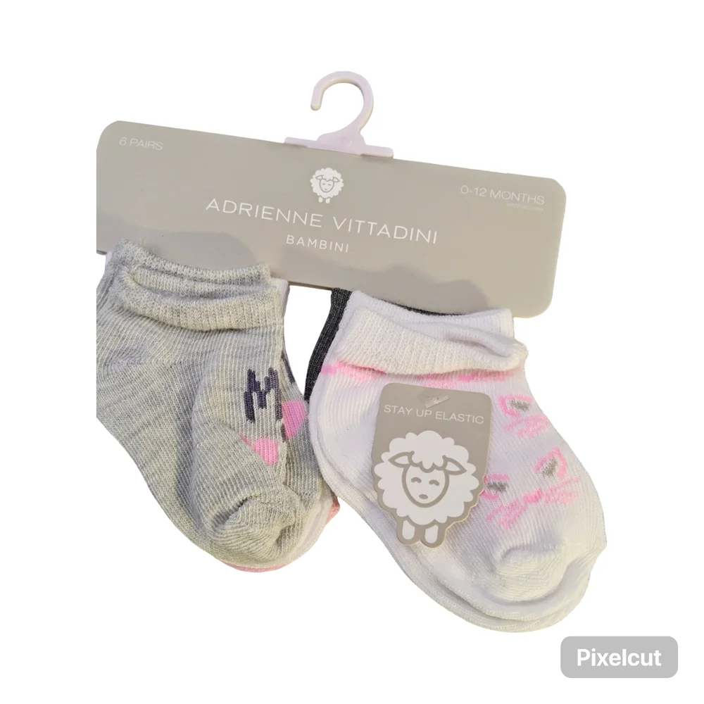 NWOT Size 0/12 months Adrienne Vittadidni Baby Socks 2 packs 12 pair total